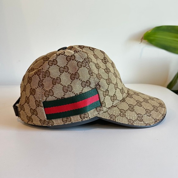 Gucci Other - Gucci GG Monogram Canvas Baseball Hat Beige Ebony Green Red Web Stripe Cap